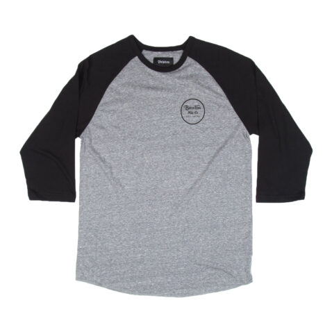 Brixton Grade 34 Shirt Heather Grey-Washed Black Front