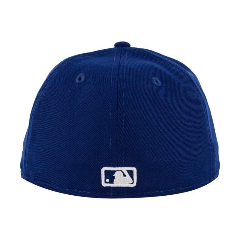 New Era 59Fifty Los Angeles Dodgers Vintage Script Dark Royal White Fitted Hat Rear New Era 59Fifty Los Angeles Dodgers Vintage Script Dark Royal White Fitted Hat Rear