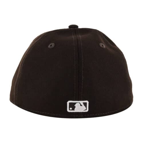 New Era 59Fifty Low Profile San Diego Padres Game Friar Burnt Wood Brown Gold Fitted Hat Rear