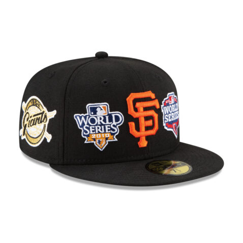 New Era 59Fifty San Francisco Giants World Champions Black Limited Edition Fitted Hat Front Left
