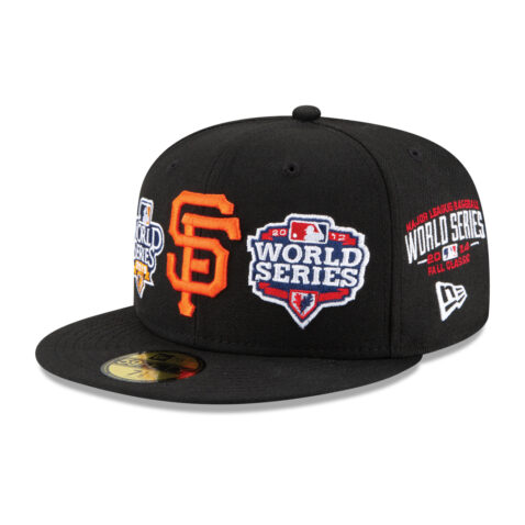 New Era 59Fifty San Francisco Giants World Champions Black Limited Edition Fitted Hat Front Right