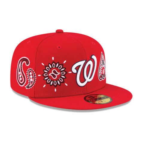 New Era 59Fifty Washington Nationals Paisley Elements Red Limited Edition Fitted Hat Front Left