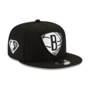 New Era 9Fifty Brooklyn Nets 2021 NBA Draft Black Snapback Hat Front Left