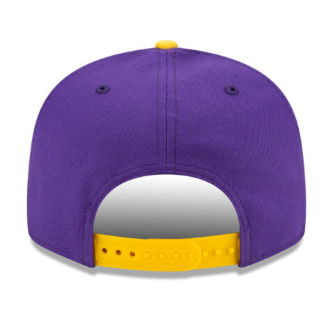 New Era 9Fifty Los Angeles Lakers 2021 NBA Draft Purple Yellow Snapback Hat Rear