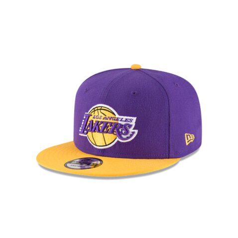 New Era 9Fifty Los Angeles Lakers Basic Two Tone Purple Gold Front Right