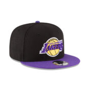 New Era 9Fifty Los Angeles Lakers Basic Two Tone Snapback Black Gold Front Left