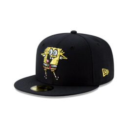 New Era x Nickelodeon 59Fifty Spongebob Squarepants Pose Black Yellow Fitted Hat Front Right