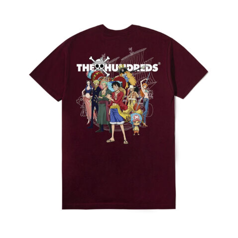 Hundreds x One Piece Crew Ship T-Shirt Burgundy Rear