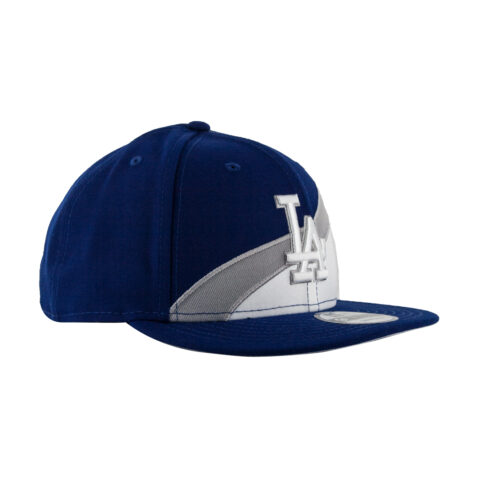 New Area 9Fifty Los Angeles Dodgers Wave Snapback Hat Dark Royal Blue Front Left