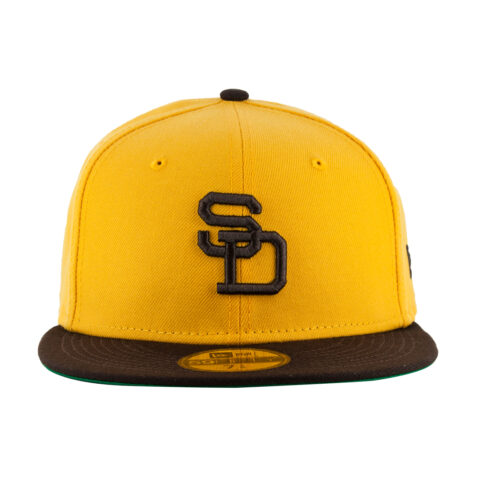 New Era 59Fifty San Diego Padres 1971 Road Hat Gold Burnt Wood Brown Burnt Wood Brown Front