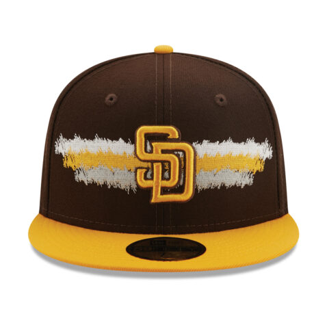 New Era 59Fifty Scribble San Diego Padres Fitted Hat Burnt Wood-Gold Front