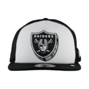New Era 9Fifty Las Vegas Raiders Foam Trucker Snapback Hat Black Front