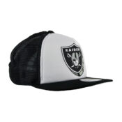New Era 9Fifty Las Vegas Raiders Foam Trucker Snapback Hat Black Front Left