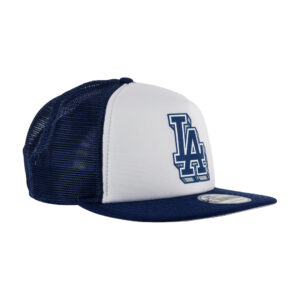 New Era 9Fifty Los Angeles Dodgers Foam Trucker Snapback Hat Dark Royal Blue