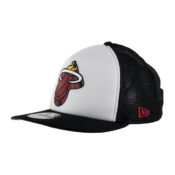 New Era 9Fifty Miami Heat Foam Trucker Snapback Hat Black Front Right