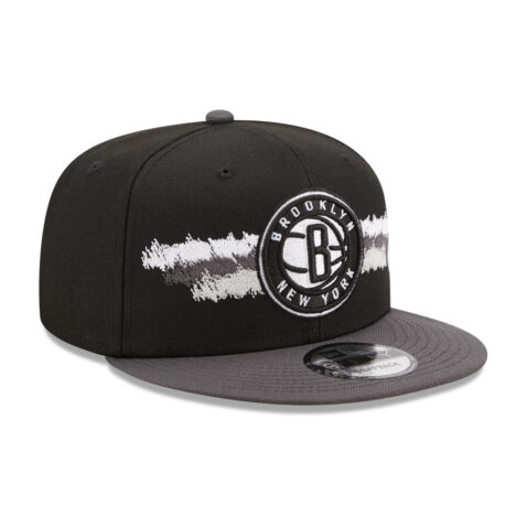 New Era 9Fifty Scribble Brooklyn Nets Snap Black-Graphite Front Left