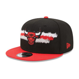 New Era 9Fifty Scribble Chicago Bulls Snapback Hat Black-Red Front Right