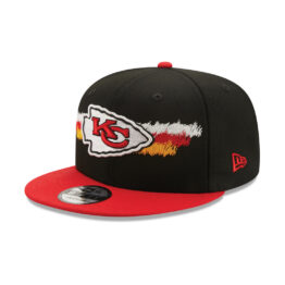 New Era 9Fifty Scribble Kansas City Chiefs Snapback Hat Black-Red Front Right