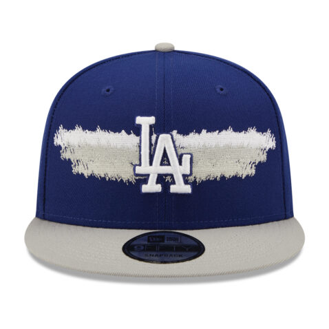 New Era 9Fifty Scribble Los Angeles Dodgers Snapback Hat Dark Royal Blue-Grey Front