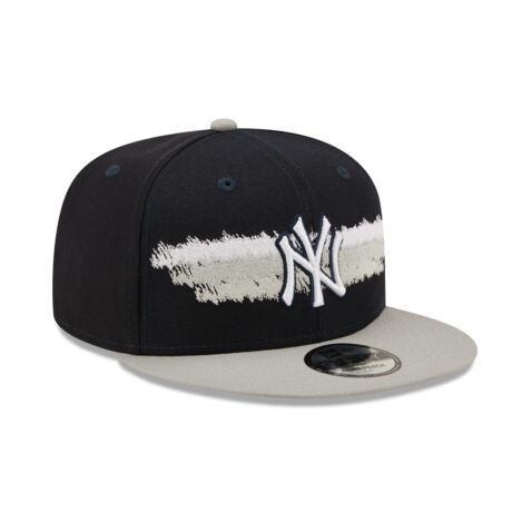 New Era 9Fifty Scribble New York Yankees Snapback Hat Dark Navy-Grey Front Left