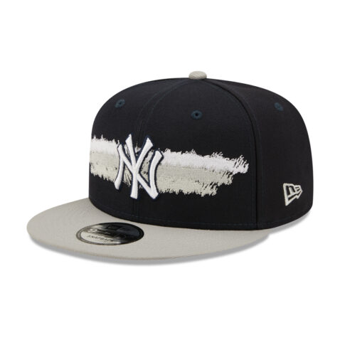 New Era 9Fifty Scribble New York Yankees Snapback Hat Dark Navy-Grey Front Right