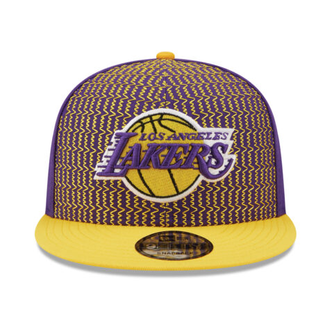 New Era 9Fifty Zig Zag Los Angeles Lakers Snapback Hat Purple-Yellow Front