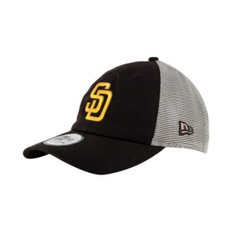 New Era 9Twenty Flag San Diego Padres Snapback Hat Burnt Wood Brown Gold Front Right