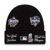 New Era Knit New York Yankees Champion Patch Black Beanie Rear