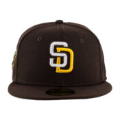 New Era San Diego Padres BW WH GD Fitted Hat Burnt Wood Brown White Gold Front