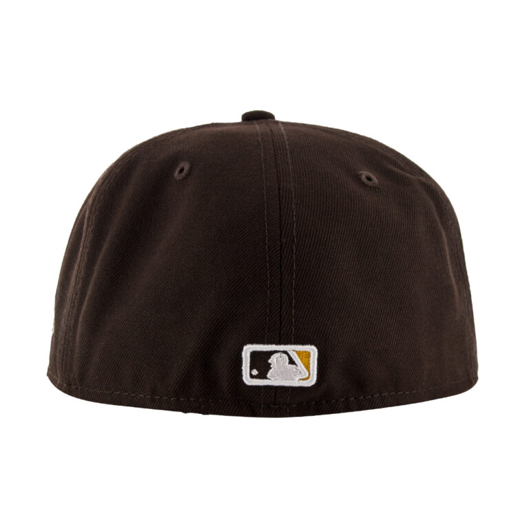 New Era San Diego Padres BW WH GD Fitted Hat Burnt Wood Brown White Gold Rear New Era San Diego Padres BW WH GD Fitted Hat Burnt Wood Brown White Gold Rear