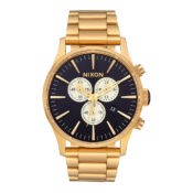 Nixon Sentry Chrono Watch Gold-Indigo Front