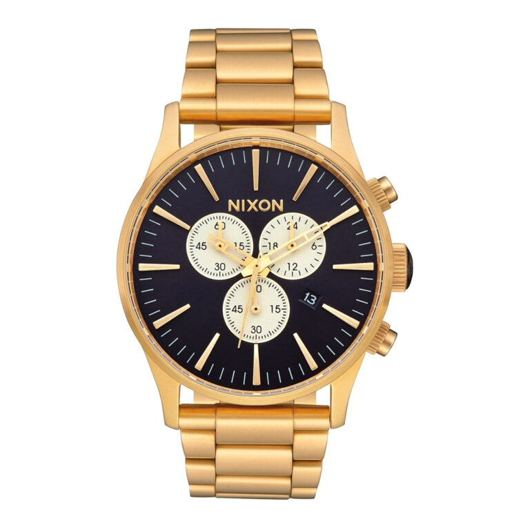 Nixon Sentry Chrono Watch Gold-Indigo Front