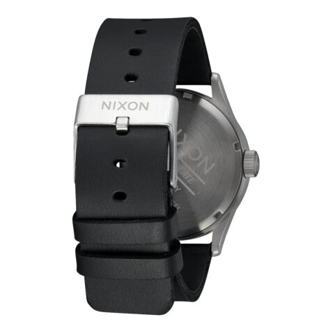 Nixon Sentry Leather Watch All Silver-Black Rear