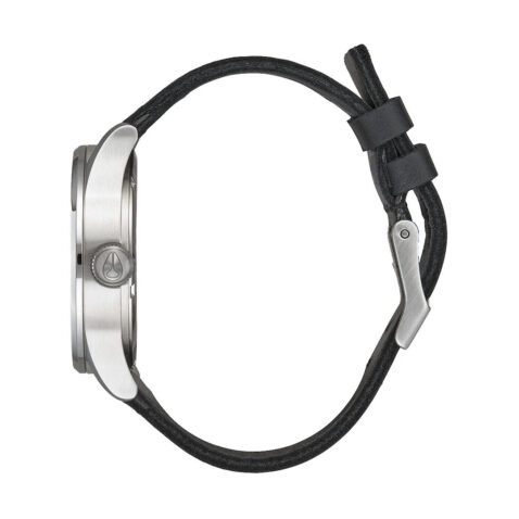 Nixon Sentry Leather Watch All Silver-Black Side