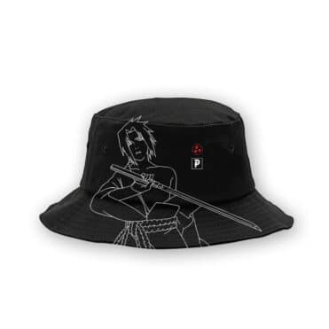 Primitive x Naruto Sasuke Strike Bucket Hat Black