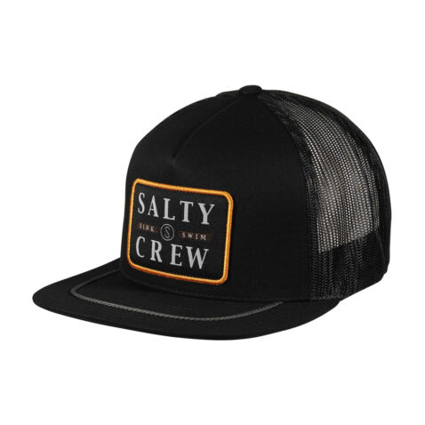 Salty Crew Boatyard Trucker Snapback Hat Black