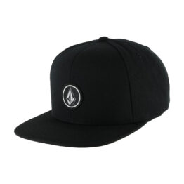 Volcom Quarter Twill Snapback Hat Black Front Right
