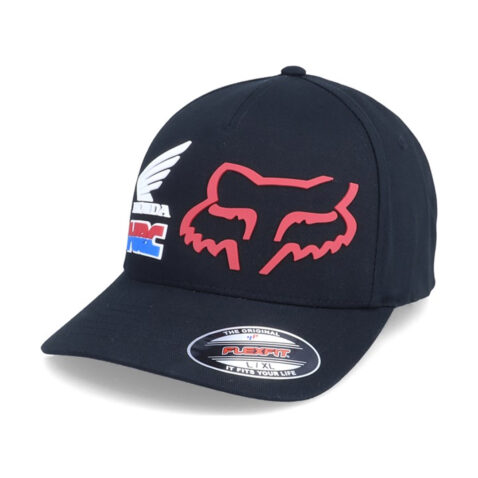 Fox Honda HRC Flexfit Hat Black Front Right