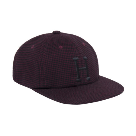 HUF Classic H Houndstooth Strapback Hat Bloodstone Front Left