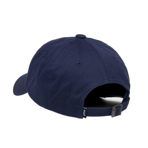 HUF Essentials TT CV 6 Panel Strapback Hat Navy Rear