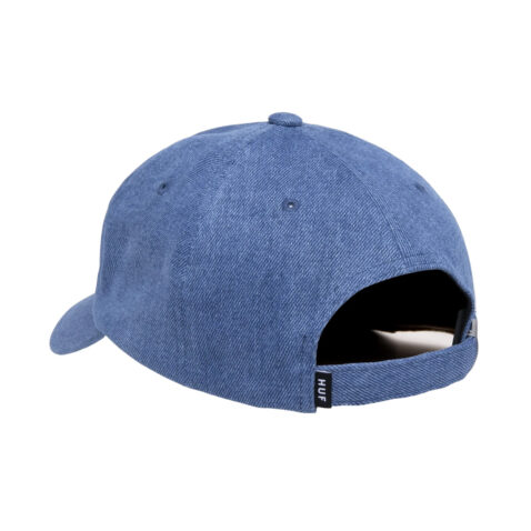 HUF Marka Denim 6 Panel Strapback Hat Blue Rear