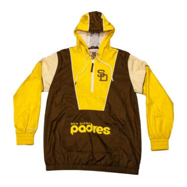 Mitchell & Ness Highlight Reel San Diego Padres Windbreaker Jacket Brown Front