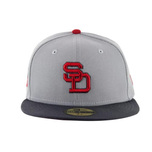 New Era 59Fifty San Diego Padres Padres NES Gray Red Fitted Hat Front