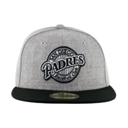 New Era 59Fifty San Diego Padres Retro Fitted Hat Two Tone Heather Gray Black