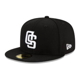 New Era 59Fifty San Diego Padres Upside Down Logo Fitted Hat Black White Front Right
