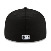 New Era 59Fifty San Diego Padres Upside Down Logo Fitted Hat Black White Rear