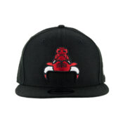 New Era 9Fifty Chicago Bulls Upside Down Logo Snapback Hat Black Front