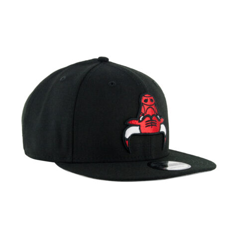 New Era 9Fifty Chicago Bulls Upside Down Logo Snapback Hat Black Front Left