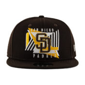 New Era 9Fifty San Diego Padres Shapes Snapback Hat Burnt Wood Brown Gold Front