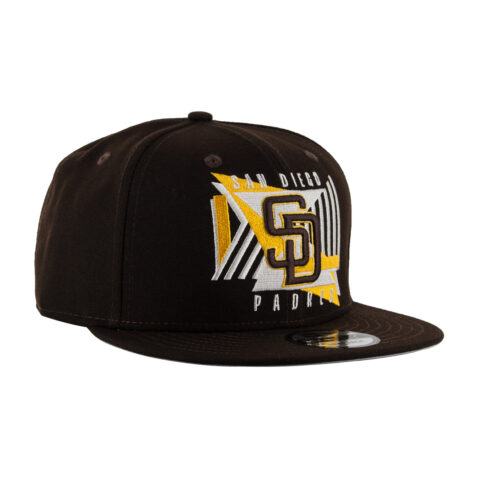 New Era 9Fifty San Diego Padres Shapes Snapback Hat Burnt Wood Brown Gold New Era 9Fifty San Diego Padres Shapes Snapback Hat Burnt Wood Brown Gold Front Left
